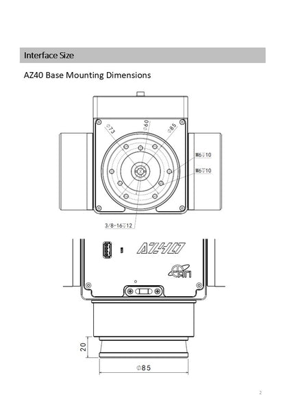 AZ40 Strain Wave Alt-Az Mount (standard)